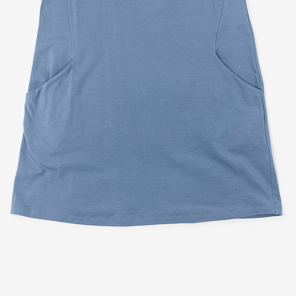 Eileen Fisher Stretch Jersey Dress Size S Blue Cotton Blend Casual Minimalist - Picture 8 of 10